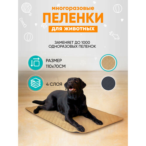 Многоразовая впитывающая пеленка для собак, MR Dog, 100х70 фото