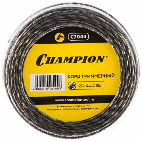 Леска для триммеров CHAMPION Tri-twist 2мм 15м витой треугольник фото