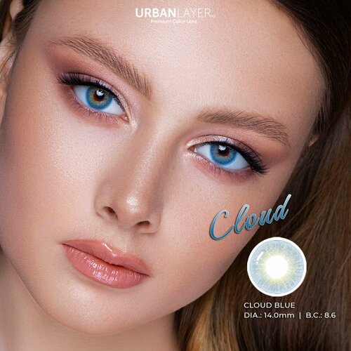 Цветные контактные линзы URBAN LAYER ru Cloud Blue -8.00 / 14.0 / 8.6, 2 шт. фото