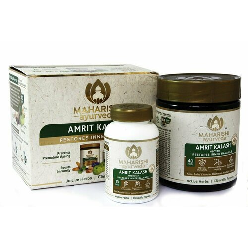 Паста + таблетки Амрит Калаш Махариши Аюрведа (AMRIT KALASH Maharishi Ayurveda) для иммунитета и омоложения организма, 60 таб. + 600 г. фото