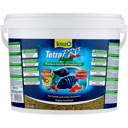 Сухой корм  для  рыб, ракообразных Tetra TetraPro Algae, 10 л, 1.9 кг фото