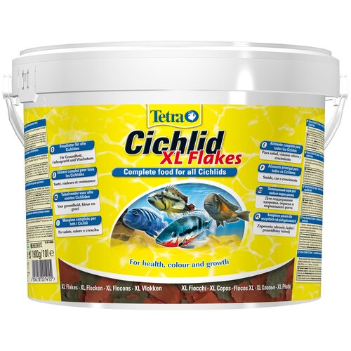 Сухой корм  для  рыб, ракообразных Tetra Cichlid XL Flakes, 10 л, 1.9 кг фото