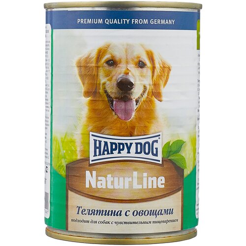 фотография Влажный корм для собак Happy Dog NaturLine, телятина, с овощами 1 уп. х 1 шт. х 970 г, купить за 482р