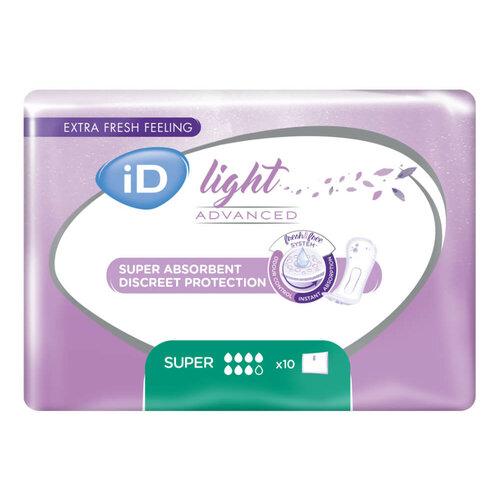 Урологические прокладки iD Light Advanced Super, 7 капель, 1 уп. по 10 шт. фото