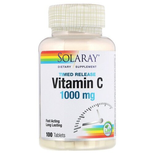 фотография Таблетки Solaray Vitamin C Timed Release, 180 г, 1000 мг, 100 шт., купить за 2467р