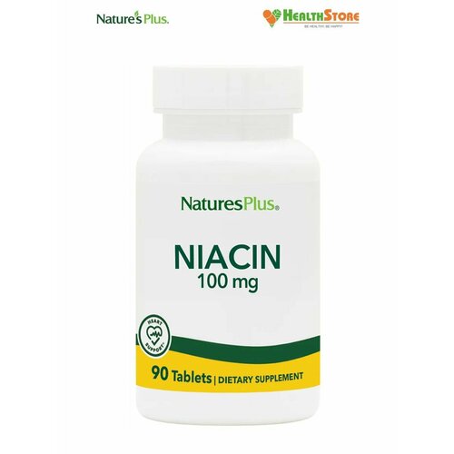 NaturesPlus Niacin 100мг 90 таблеток, ниацин витамин в3 100 мг, никотиновая кислота в таблетках, никотинамид США фото