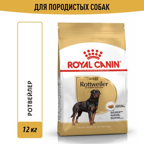 фотография Сухой корм Royal Canin Rottweiler Adult (Ротвейлер Эдалт) для взрослых собак породы Ротвейлер старше 18 месяцев, 12 кг, купить за 9877р