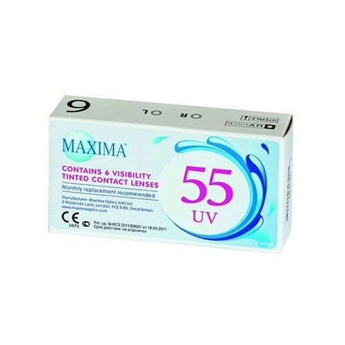 Контактные линзы Maxima 55 UV, 6 шт., R 8,8, D +2,5 фото