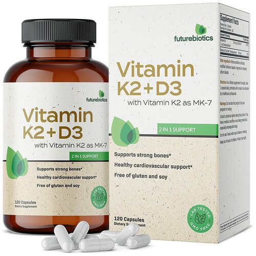 FutureBiotics, Vitamin K2 + D3 with Vitamin K2 as MK-7, 120 Capsules фото