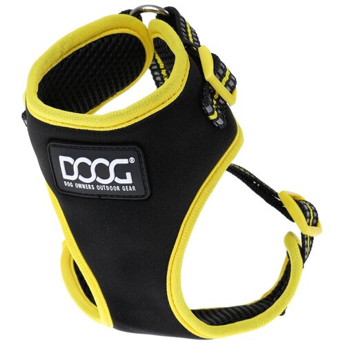 Шлейка DOOG Neoflex Soft Harness, обхват шеи 26-31  см, черный/желтый, S фото