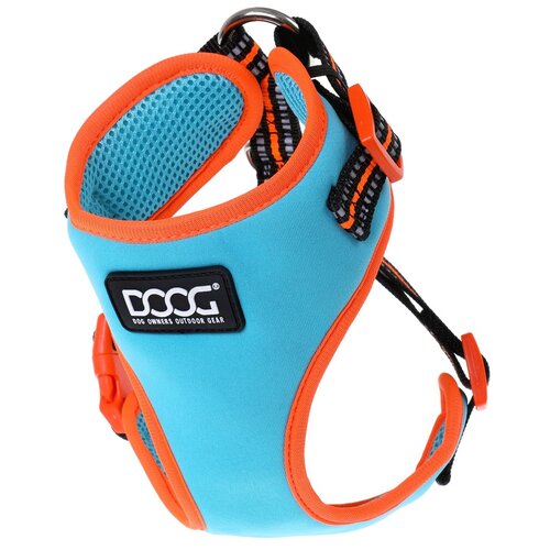 Шлейка DOOG Neoflex Soft Harness, обхват шеи 39-44  см, голубой/оранжевый, XL фото