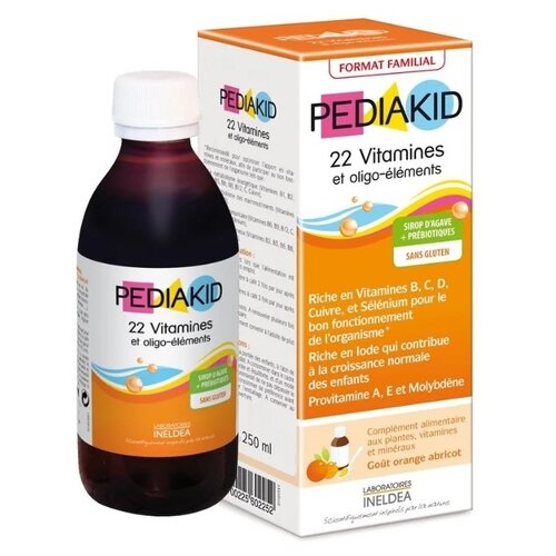 PEDIAKID 22 Vitamins and Oligo-elements фл., 250 мл, 250 г, абрикос фото