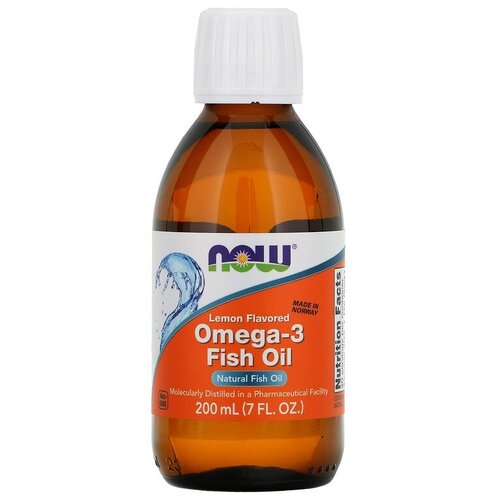 Раствор NOW Omega-3 Fish Oil, 0.3 г, 200 мл фото