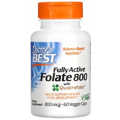 Doctor's Best Fully Active Folate 800 60 вегетарианских капсул фото