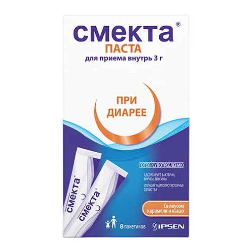 Смекта паста д/вн. прим. пак., 3 г, 8 шт., карамель и какао фото