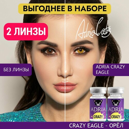 Контактные линзы ADRIA Crazy, 2 шт., R 8,6, D 0, eagle, 2 уп. фото