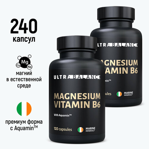 Магний В6, 240 капсул, Ultrabalance Magnesium Vitamin B6 Premium фото