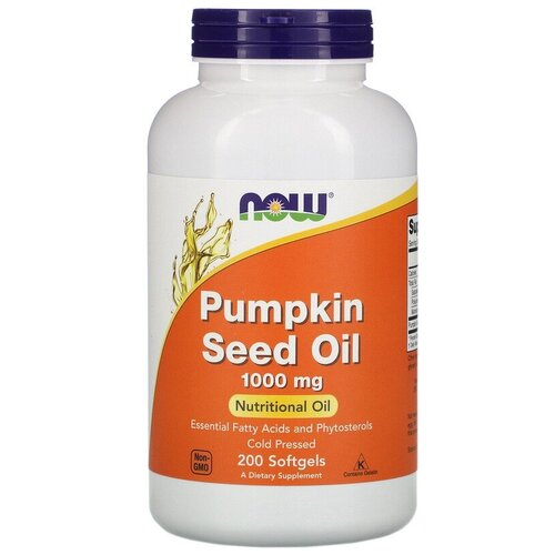 фотография Капсулы NOW Pumpkin Seed Oil 1000 мг, 420 г, 1000 мг, 200 шт., купить за 3590р