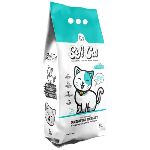 ​​​​​Наполнитель для кошек Soft Cat, комкующийся с ароматом марсельского мыла 5 л фото