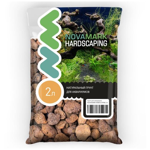 Грунт для аквариума NOVAMARK HARDSCAPING Лавовая крошка 12-18 мм (Premium Lava XXL), 2л фото