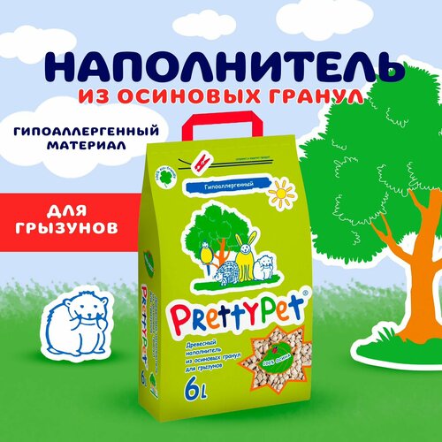 фотография Наполнитель древесный PrettyCat PrettyPet Осиновый 2 кг/6 л 1шт. в уп. , 1уп., купить за 1482р