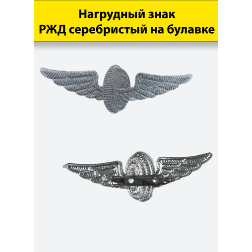 Нагрудный знак РЖД, серебро фото