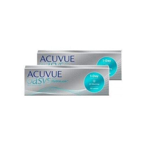 Контактные линзы ACUVUE OASYS 1-Day with HydraLuxe, 30 шт., R 8,5, D -2, 2 уп. фото