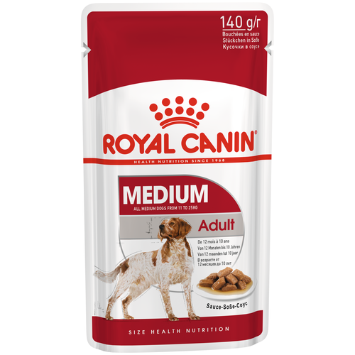 фотография Влажный корм для собак Royal Canin для здоровья кожи и шерсти, при чувствительном пищеварении 1 уп. х 1 шт. х 140 г (для средних пород), купить за 660р