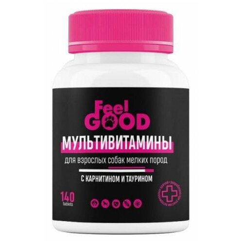 Мультивитамины FeelGOOD с карнитином и таурином для взрослых собак мелких пород, таблетки, № 140 фото