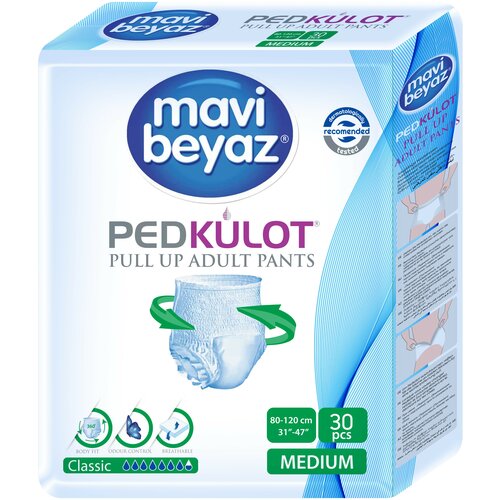 MAVI BEYAZ Подгузники-трусики для взрослых - M 80-120см/30шт. фото