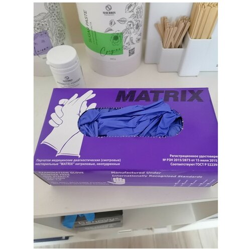 Перчатки нитриловые MATRIX Bright Nitrile, цвет: сиреневый, размер: S, 100 шт. (50 пар), 6,6 грамм нитрила - пара фото