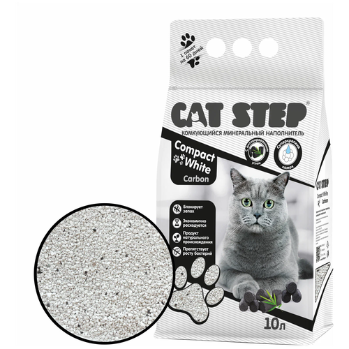 Комкующийся наполнитель Cat Step Compact White Carbon, 10л, 1 шт. фото