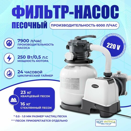 26646 Фильтрующий насос песочный 6000 л/ч Krystal Clear Sand Filter Pump фото