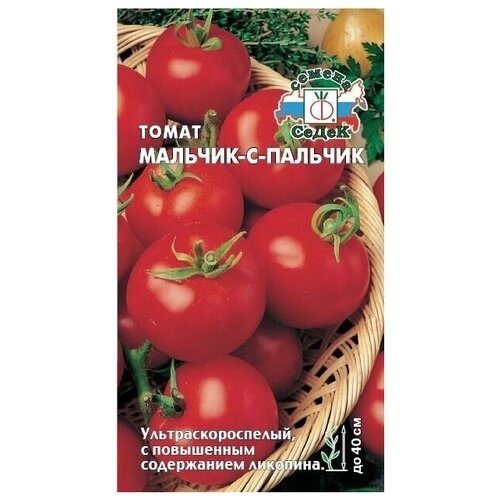 Томат МАЛЬЧИК-С-ПАЛЬЧИК, 1 пакет, семена 0,1г, Седек, ультраскороспелый фото