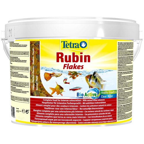 Tetra Rubin Flakes корм в хлопьях для улучшения окраса всех видов рыб (ведро), 10 л фото