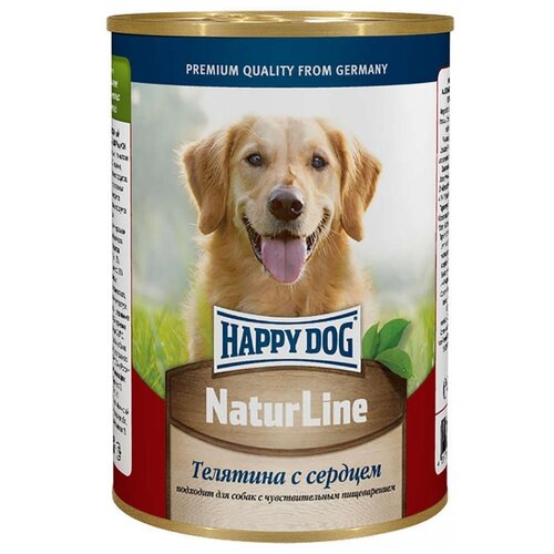 фотография корм для собак Happy Dog NaturLine, телятина, сердце 1 уп. х 6 шт. х 410 г, купить за 1353р