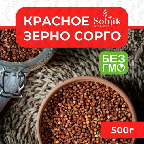 Зерно Sorgik сорго красное для птиц, животных 500гр. фото