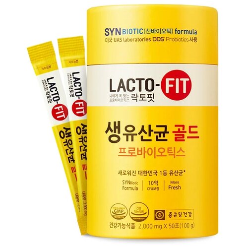 фотография Lacto-Fit Probiotics Gold пор. саше, 2 г, 50 шт., виноград, 1 уп., купить за 1810р