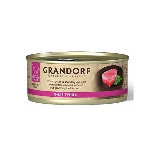 Grandorf Cat Grain Free Holistic Tuna Консервы для кошек Филе тунца 70 гр х 6 шт фото