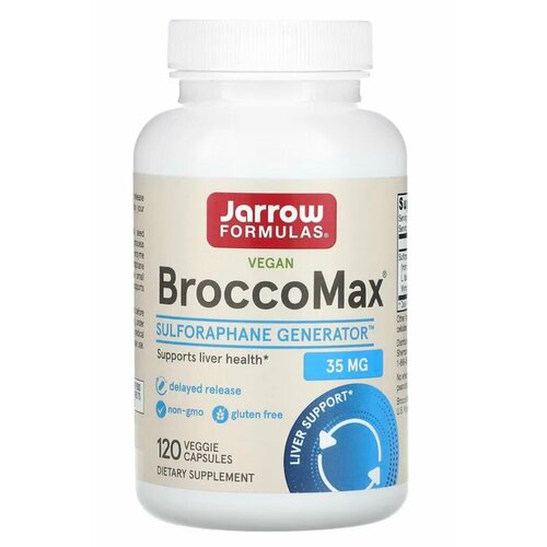 Jarrow Formulas, BroccoMax, брокколи, экстракт семян брокколи, веганская добавка, 35 мг, 120 растительных капсул фото