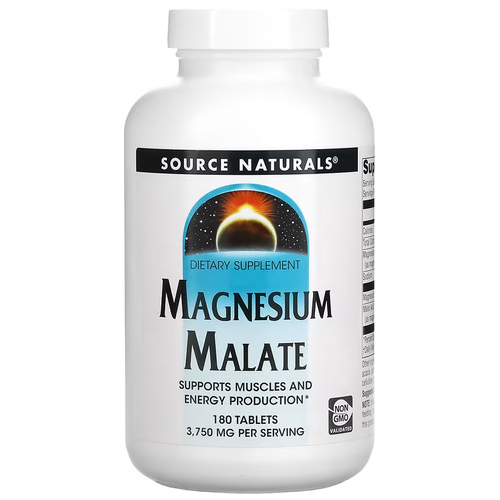 фотография Таблетки Source Naturals Magnesium Malate, 390 г, 180 шт., купить за 4554р