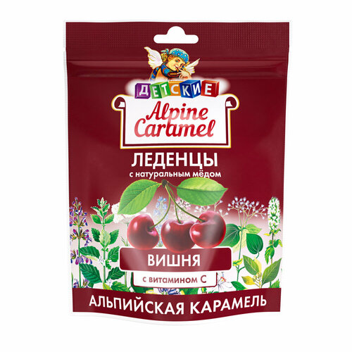 Alpine Caramel Альпийская Карамель, леденцы детские вишня с витамином С 75 г, 1 шт. фото