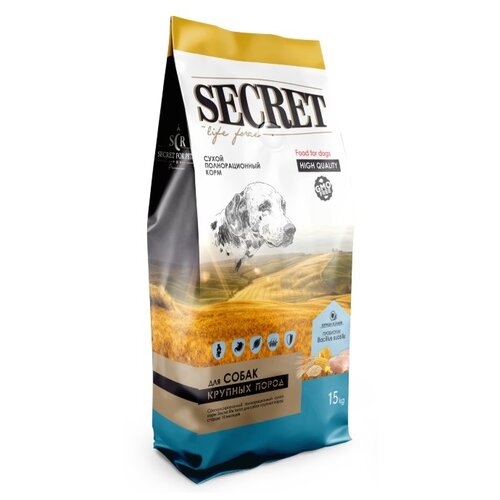 Сухой корм для собак Secret for Pets курица, с цельными злаками 1 уп. х 1 шт. х 15000 г (для крупных пород) фото