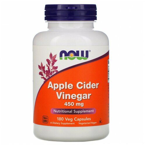 NOW Apple Cider Vinegar 450 mg, 180 капс. фото