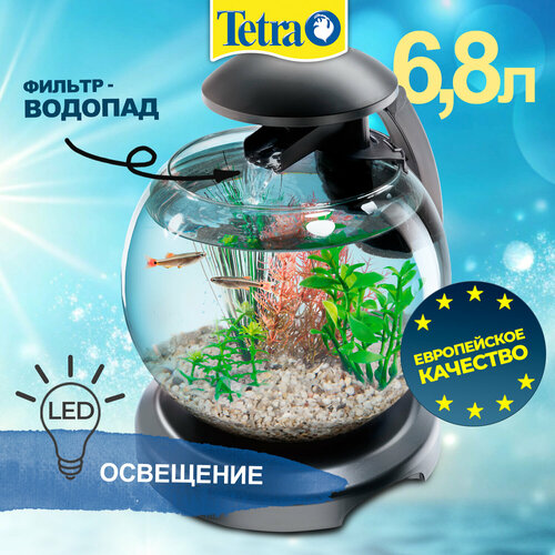 Аквариум Tetra Cascade Globe 6.8л черный, диаметр 27,9 см фото