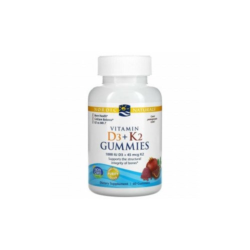 Nordic Naturals, жевательные конфеты с витаминами D3 и K2, гранат, 60 жевательных конфет фото