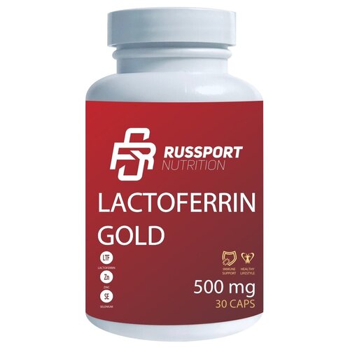 Лактоферрин БАД RS Nutrition Lactoferrin Gold 30 капсул, витамины цинк селен фото