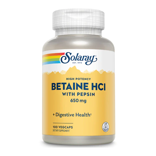 Solaray Betaine HCL with Pepsin 650 мг 100 капсул фото