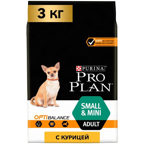 фотография Сухой корм для собак Pro Plan с высоким содержанием курицы 1 уп. х 3 шт. х 3000 г (для мелких пород), купить за 11166р