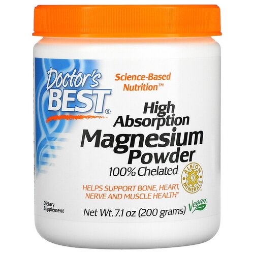 Порошок Doctor's Best High Absorption Magnesium, 200 г, 200 мг фото